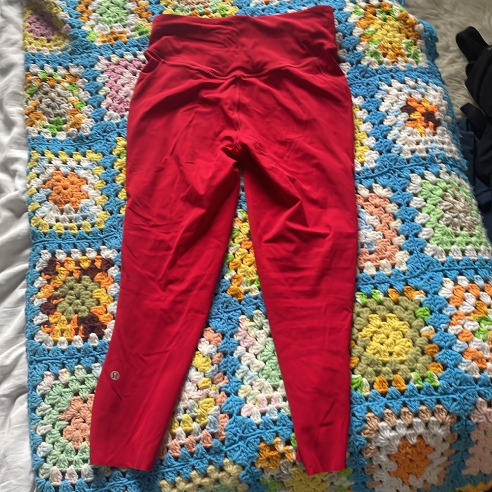 Red Lululemon Capris - Picture 2 of 5